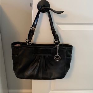 Black leather Coach purse